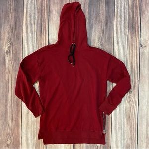 F21 | Red Zipper Hoodie Sweatshirt